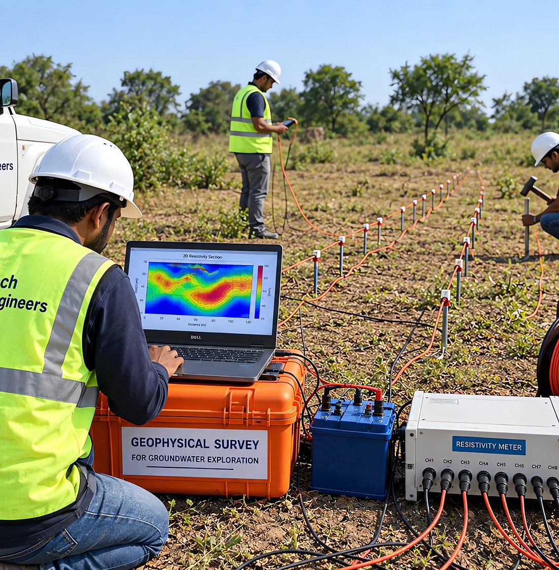 Hitech Drilling Engineers geophysical survey team